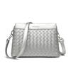 Niche versatile woven pattern messenger bag women's new solid color shoulder bag texture commuter simple small square bag