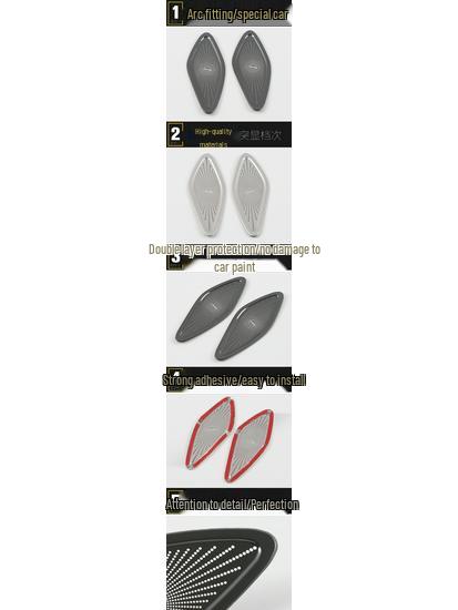 Stainless Steel Rear Door Speaker Cover for 18 GM8 - Third Row Audio Decorative Patch