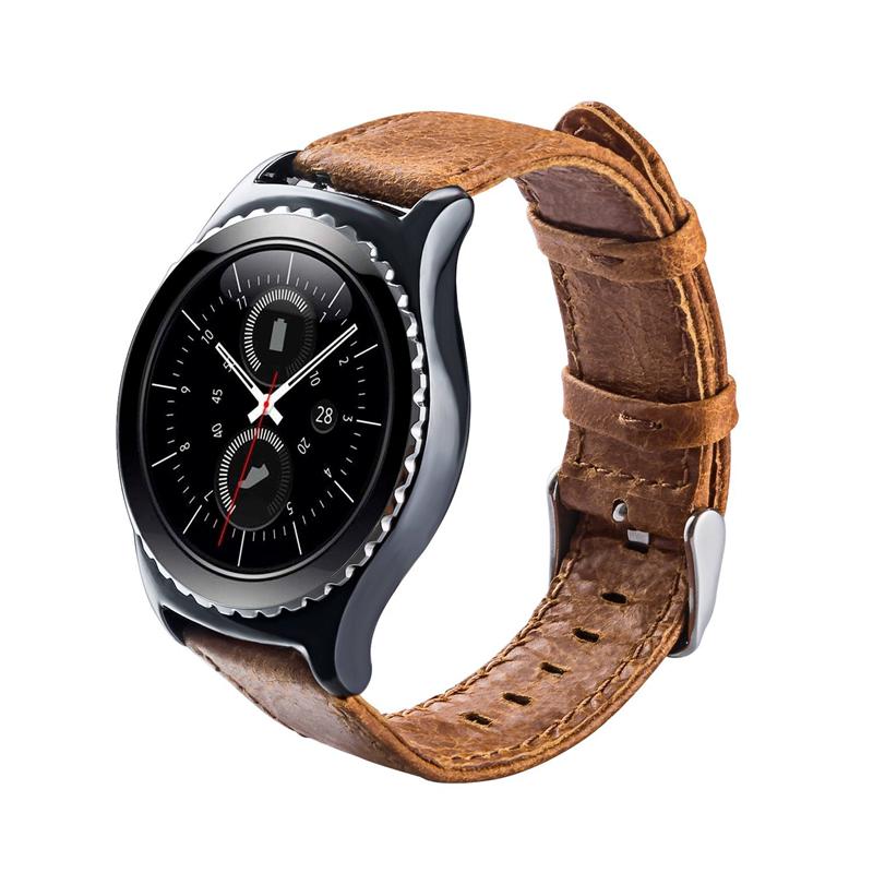 20mm Crazy Horse Genuine Leather Watch Band for Samsung Galaxy Watch4 Classic 46mm 42mm/Watch4 44mm 40mm/Huawei Watch 2