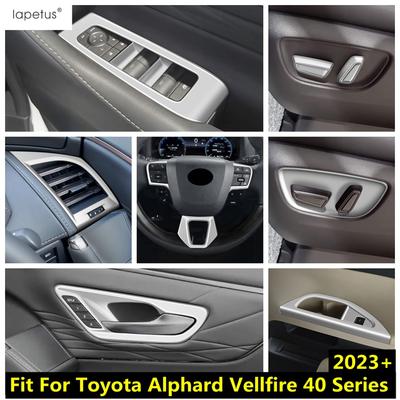 Steering Wheel / Window Lift / Water Cup / Seat Adjust Button Trim Accessories For Toyota Alphard Vellfire 40 Series 2024