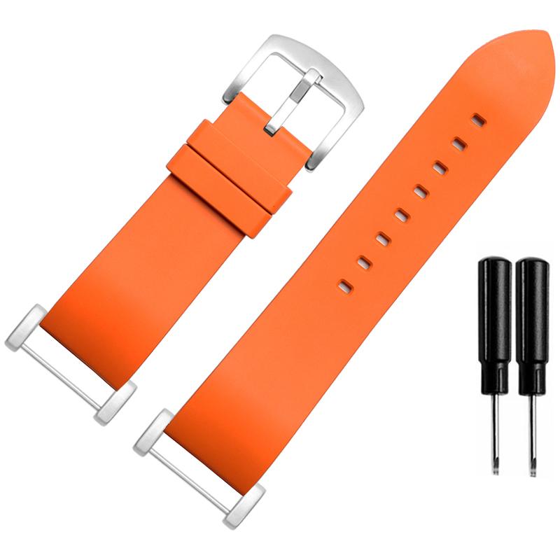 For Suunto Expedition Core Source Tuoye 3V Fluoro Rubber Watch Strap Waterproof Sports Silicone Watch Belt Rubber Watchband