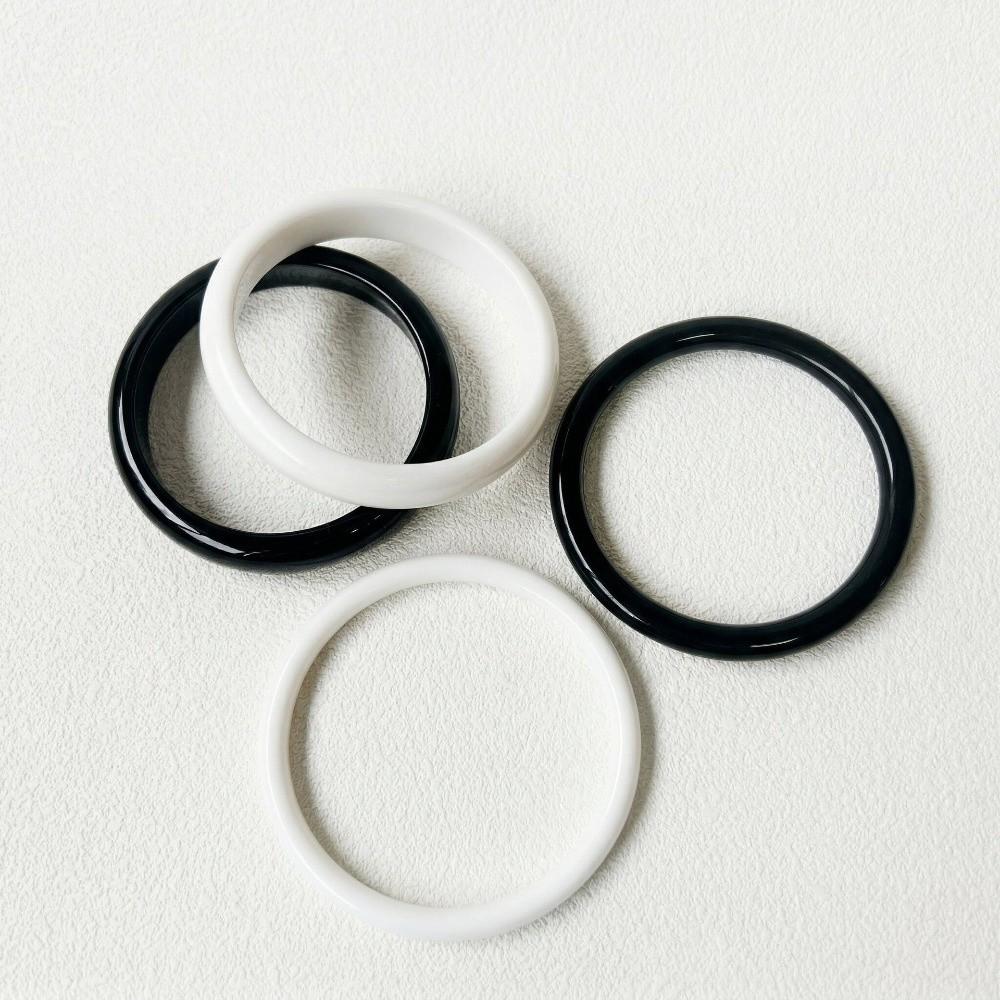 4Pcs/Set Wristband Acrylic Bracelets Set Stackable Translucent Boho Bracelets Bohemia Hand Ring Curved Tube Bangle Summer