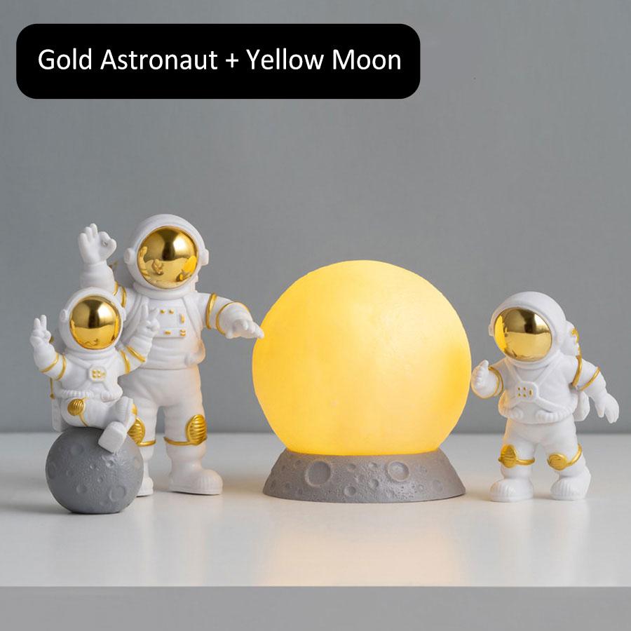 Postava astronauta Socha Socha Měsíce Socha vesmírného muže Vzdělávací hračka Desktop Domácí dekorace Astronaut Ornament Model dárek