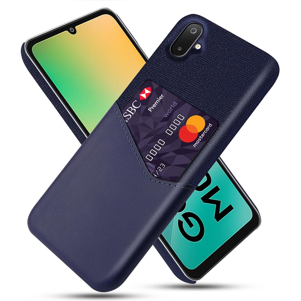 For Samsung Galaxy A06 5G/M06 5G Case PU Leather Cloth Texture Hard PC Phone Cover with Card Holder