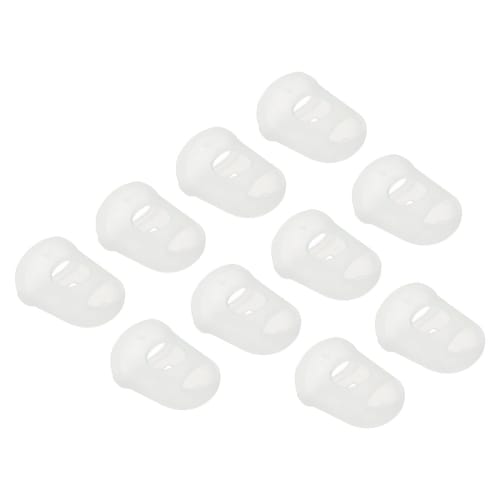 PATIKIL Anti-Slip Fingertip Protectors, 10 Pieces, Silicone Finger Guards for Paper Sorting, Sewing, and Guitar Playing, Transparent