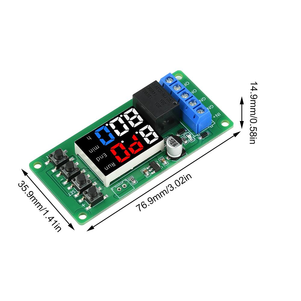 T2101 DC 12V Programmable Timer Controller - Dual-Mode Single-Channel Delay Relay Module with Direct Output