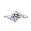 Open Adjustable European and American Style New Imitation Mosane Diamond Adjustable Girls' Ring Fashionable Creative Ring