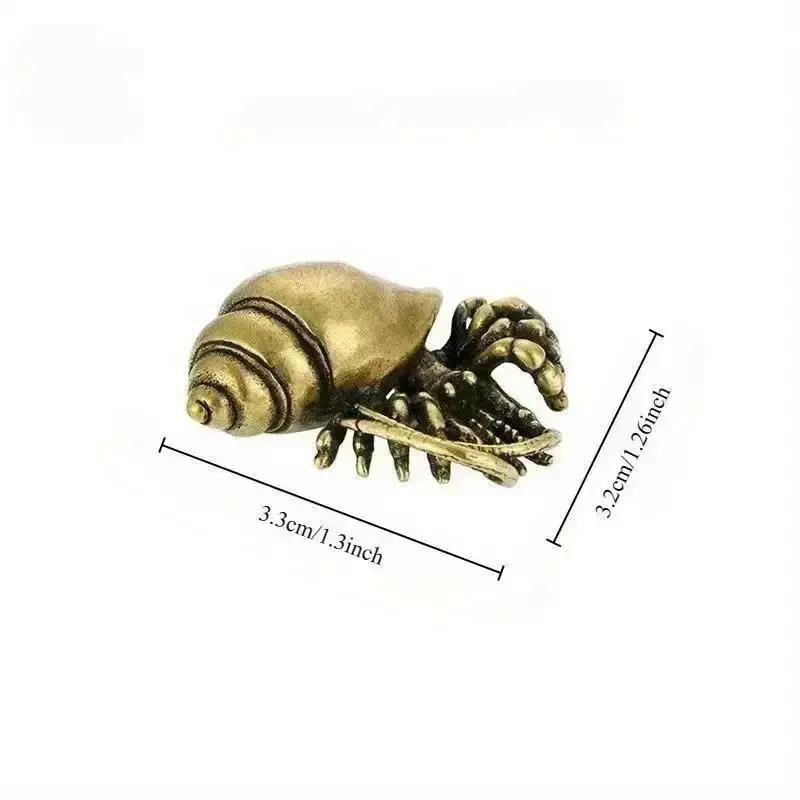 Vintage Brass Hermit Crab Figurines Sea Animal Desktop Ornaments Handmade Office Decorations Craft Accessory Gift
