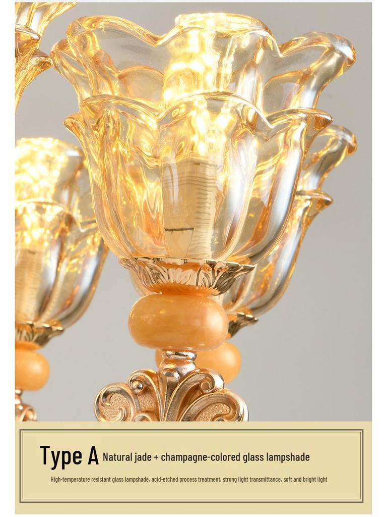 2024 European Style Jade Crystal Chandelier for Living Room, Dining Area & Villa Hall