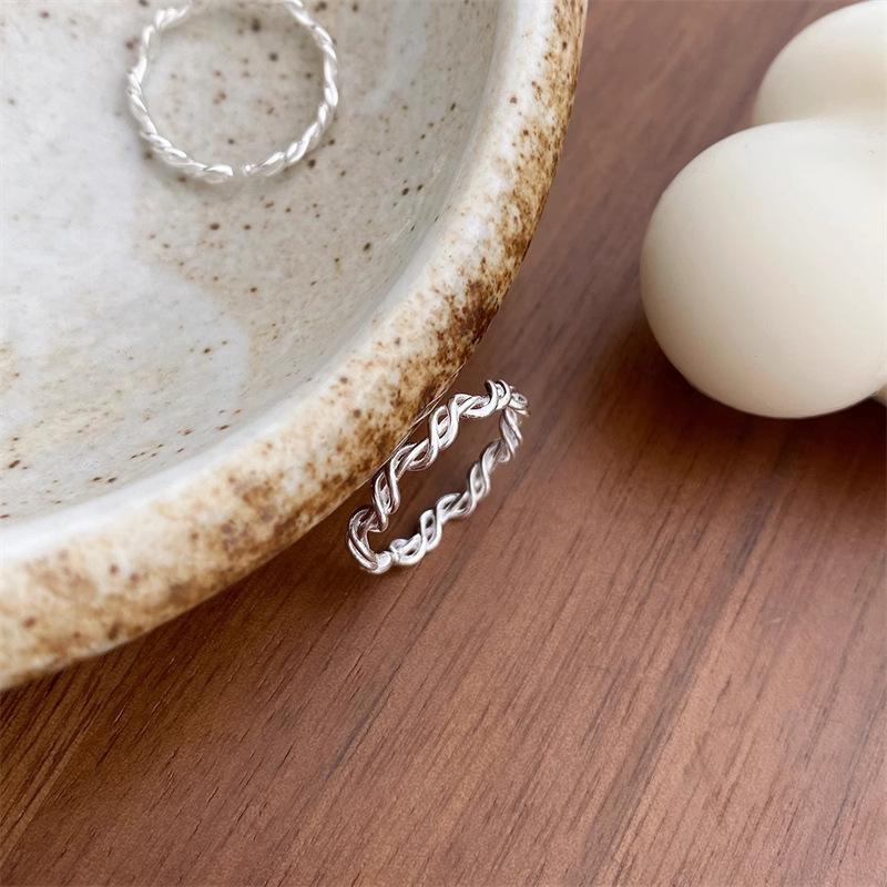 Japanese and Korean Lines Woven Winding Open Ring Index Finger Ring Ring Tide