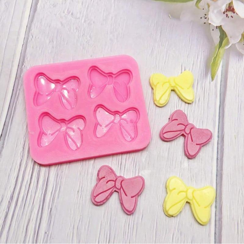 1pc Knot Bow Butterfly Bow Tie Silicone Moulds Versatile Soft Silicone for Fondant Cake Decorating Tools Chocolate Baking Mould