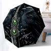 Raven&Sword Fantasy Art Print-Mystical DecorUmbrella with Cute Design,Portable 3-Fold Compact Umbrella for Men&Women,Valentine's Day Mother'
