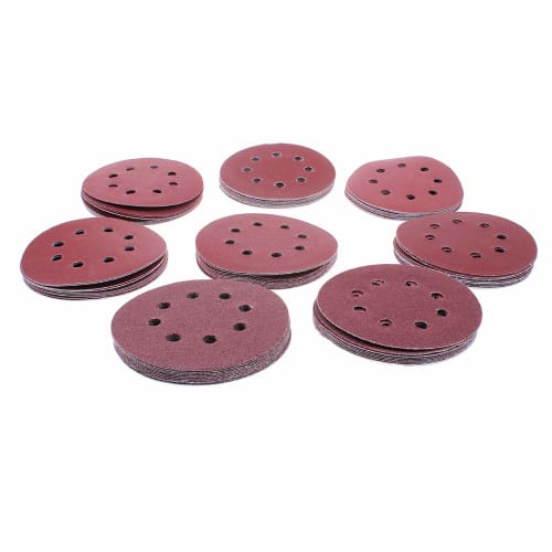AUTOTOOLHOME Disc Sandpaper, Magic Sandpaper, Round, 125mm Diameter, 8 Holes, M10 Hex Shank (60#/80#/120#/180#/240#/400#/600#/800#), Total of 81 Piece