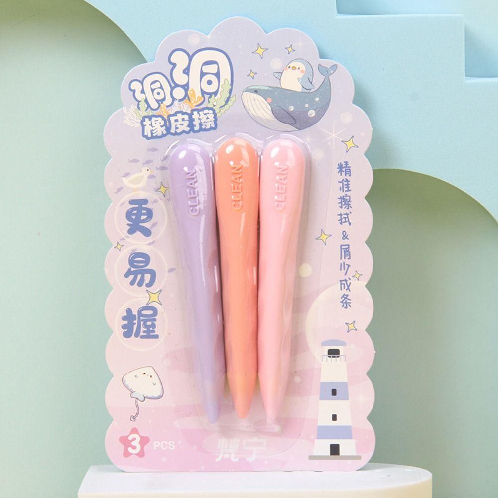 3 sztuki/pudełko Podwójna głowica ołówka Gumka do korekcji postawy Gumka bezśladowa Materiały korekcyjne