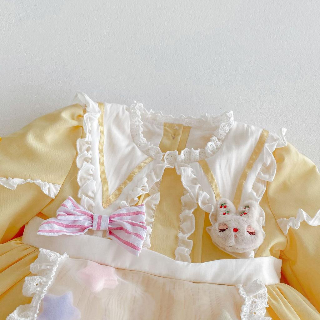 Girls Spring 2024 New Cartoon Lolita Princess Dress Children's Foreign Style Trouser Dress Dress