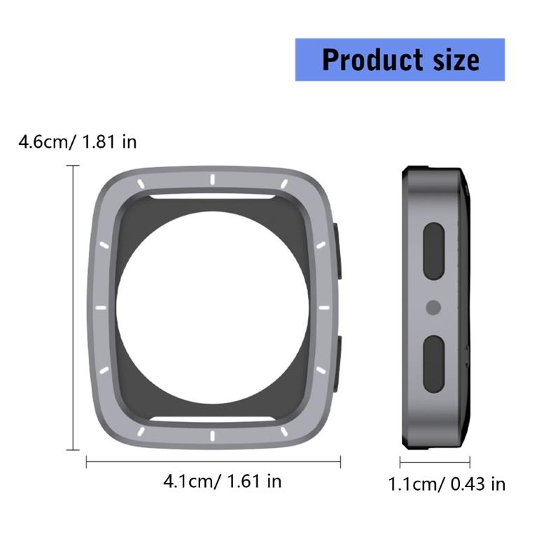 Watch Cover Full Coverage Shell for Active 2 Square/2s Scratchproof Metal Bumper Frame Case Housing Easy Installation
