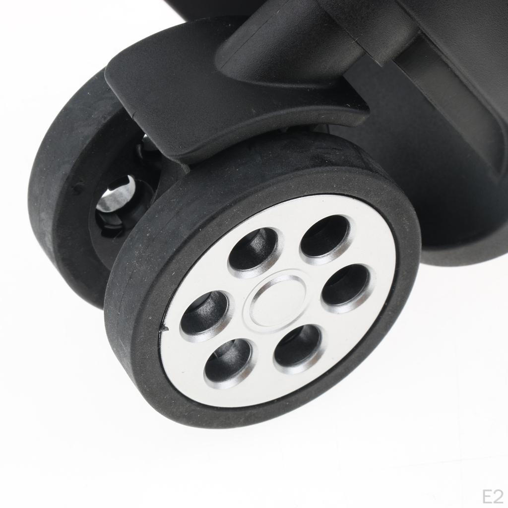 1 Pair Luggage Suitcase Replacement Porous Wheels For Travel Bag A85 Black