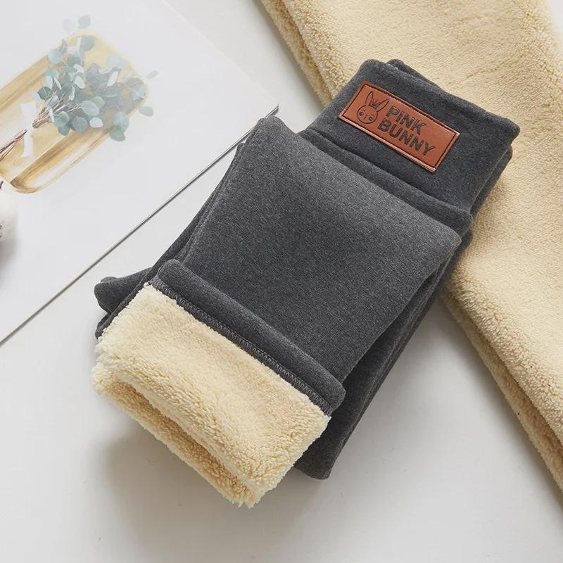 Girls' Winter Fleece-Lined Warm Cotton Leggings - Thick Lamb Fleece One-Piece for Babies and Kids