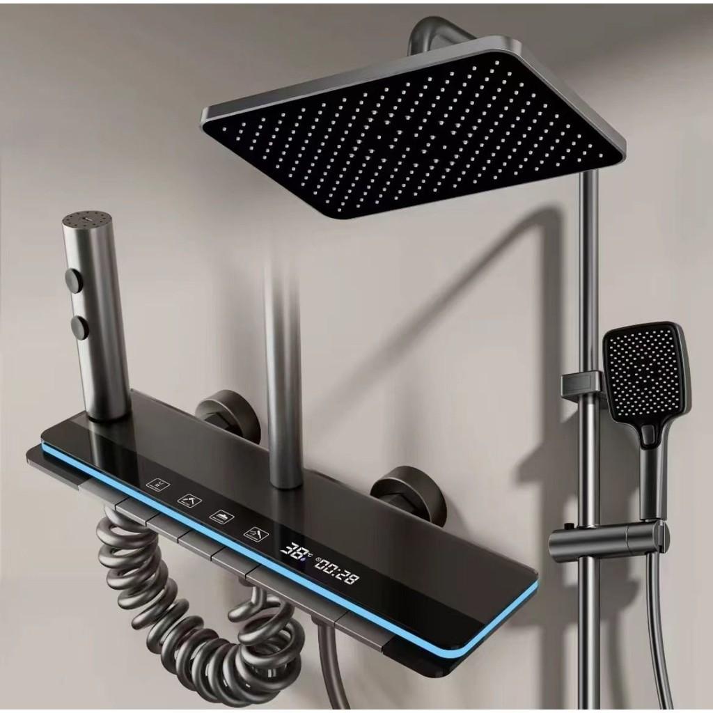 Enhanced Water Pressure Function Shower Set Copper Body Thermostatic 4-in-1 Showerhead Bathroom Shower Head Set