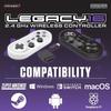 Manette Sans Fil - RetroBit Legacy 16 Grise - Switch, PC, Steam, Raspberry Pi, SNES, Android