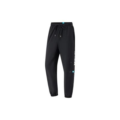 Aape Collaboration Series Badfive Letter Print Quick-Dry Cool Antistatic Loose Knit Sports Pants Men Bottoms Black AYKT899-1