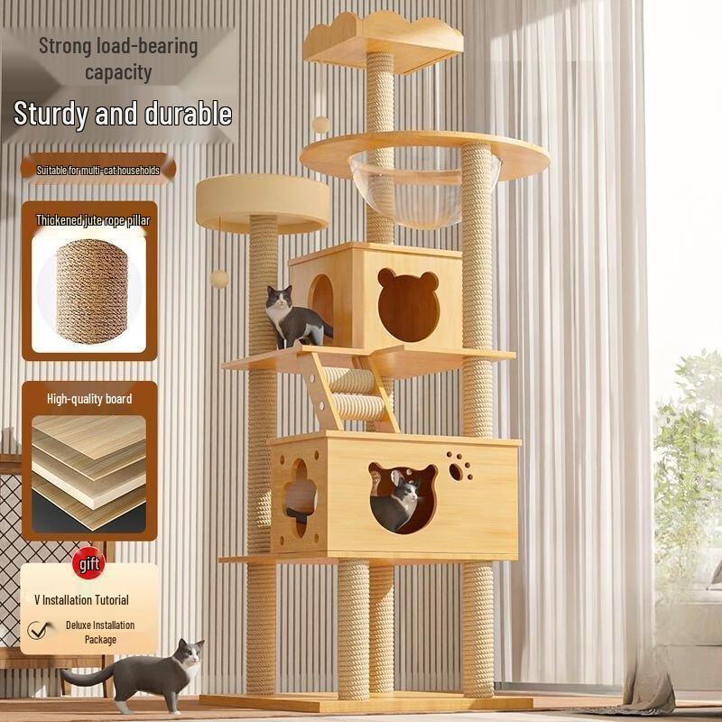 All-Season Multi-Level Cat Tree Condo & Scratcher