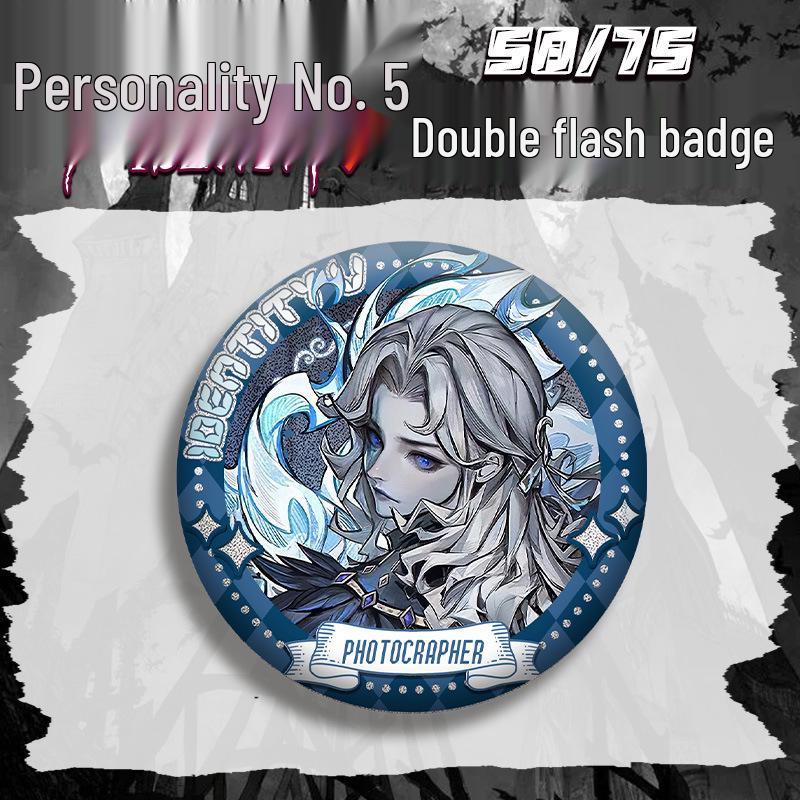 Identity V Little Girl Anime Badge with Silver Glitter Guts Joseph Pendant