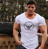 Muscleguys Muscle Mens  Letter Printed Gym Training Short Sleeves Men Clothings Gym Tshirts