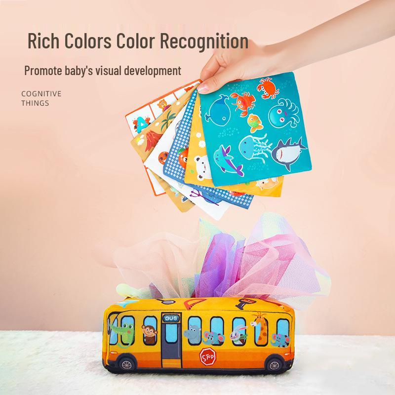 Infant Tear-Proof Tissue Box Toy for Finger Exercise and Simulation Learning