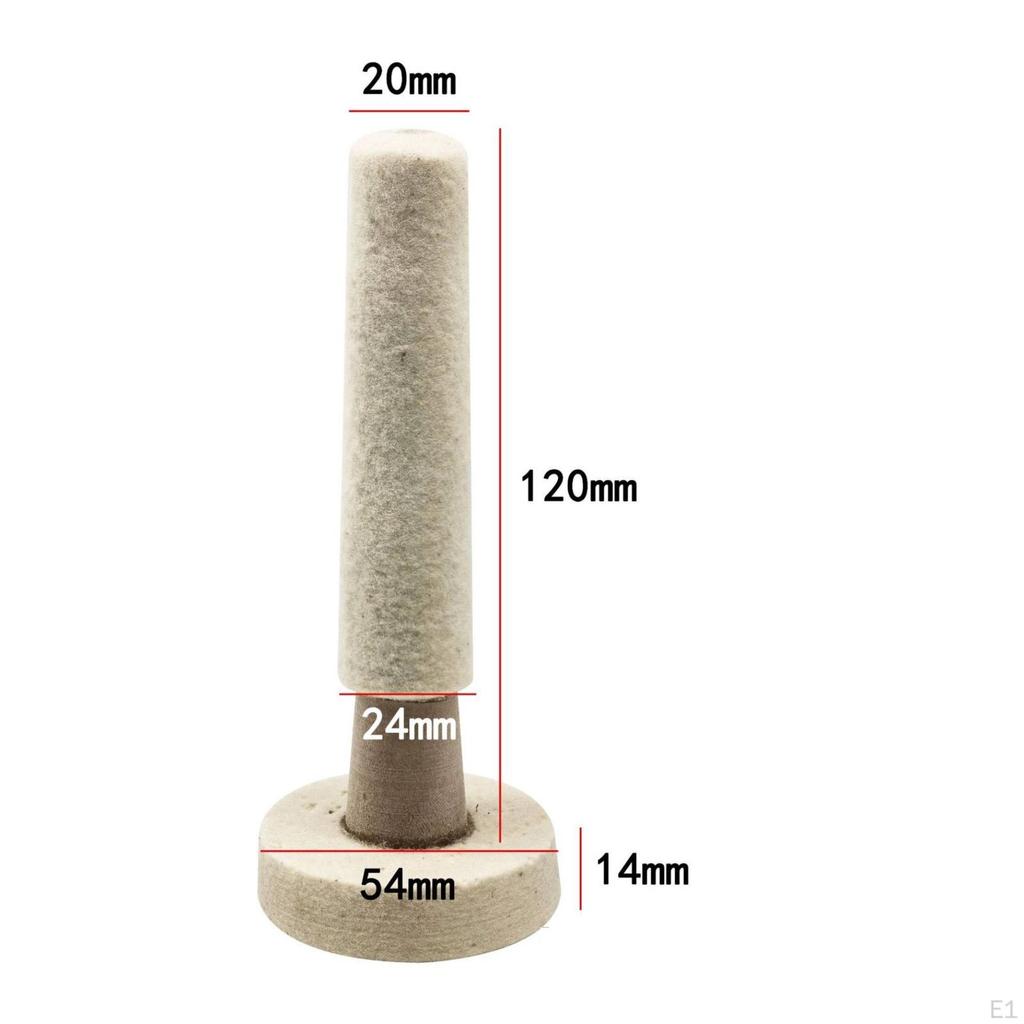 Felt Polishing Head with Wooden Shaft | Cylindrical, Rotary, InnerHole Head, for Jewelry