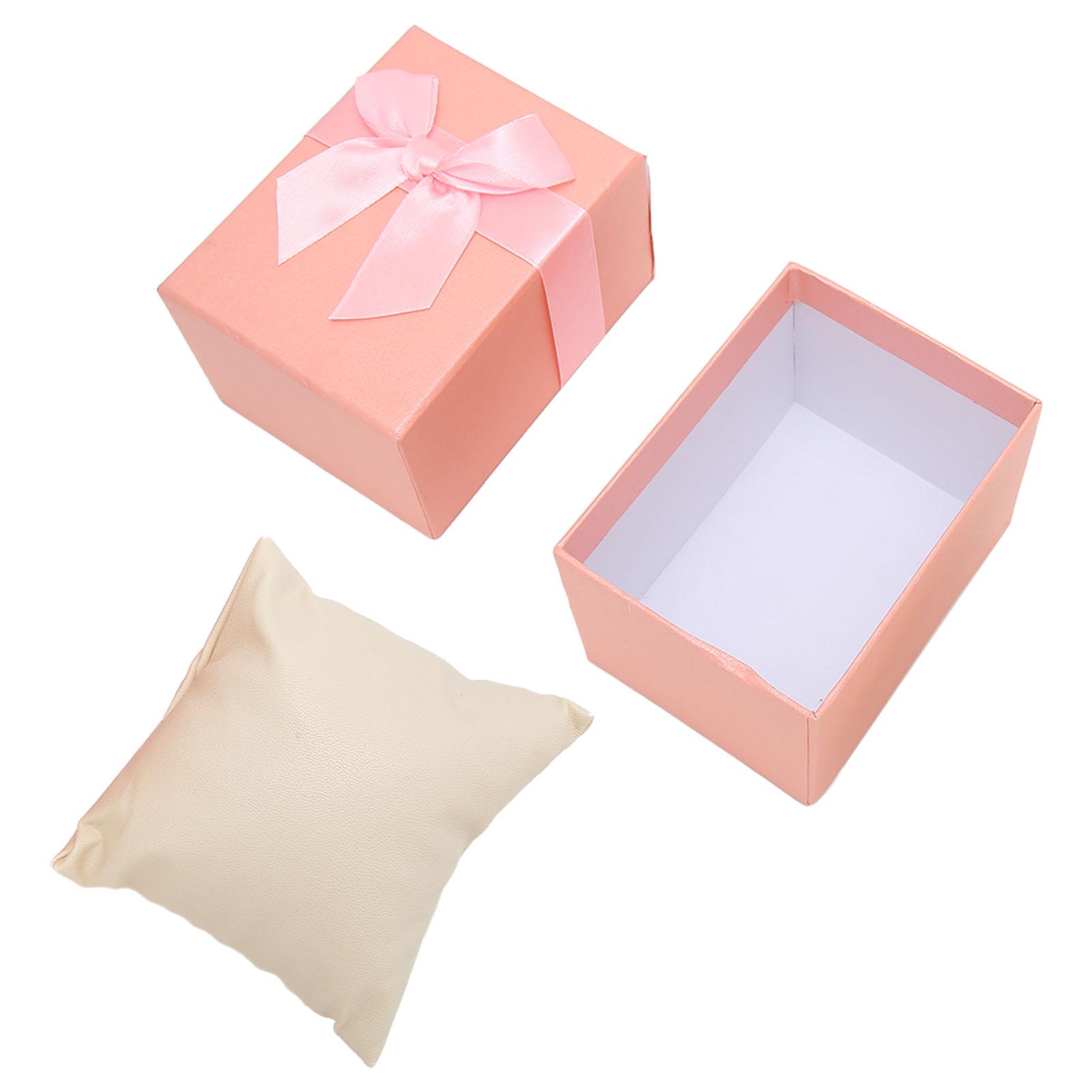 

Коробка для хранения часов Коробка для часов с бантиком Подарочная коробка для часов на Рождество Юбилей День рождения Pinkish