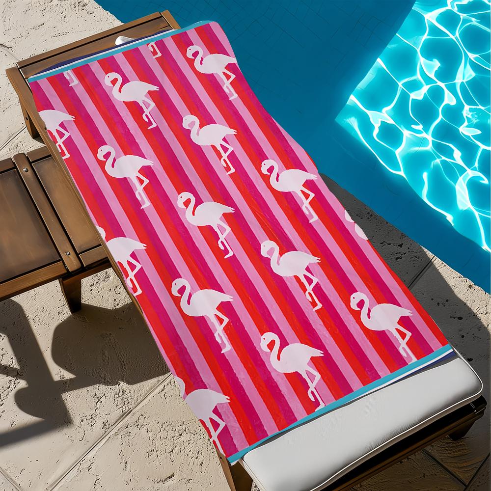Flamingo süß Handtuch Strand Schnelltrocknend Weich Poolhandtücher Geschenk für Reise Fitnessstudio Dusche Camping Sport