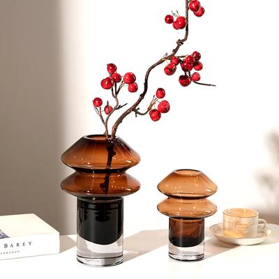 Vaso in Vetro Trasparente a Forma di Fungo Vaso per Fiori Idroponica Terrario Composizione Floreale Accessori per la Decorazione della Casa
