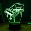 Piano 3D Lamp Seven Color Touch LED Creative Night Light, Black