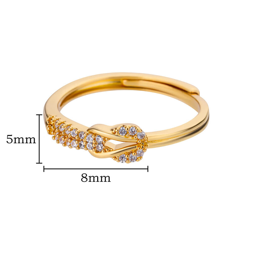 Luxury Zircon Ring for Women Gold Plated Stainless Steel Ring Infinity Design with Sparkling Cubic Zirconia  Jewelry