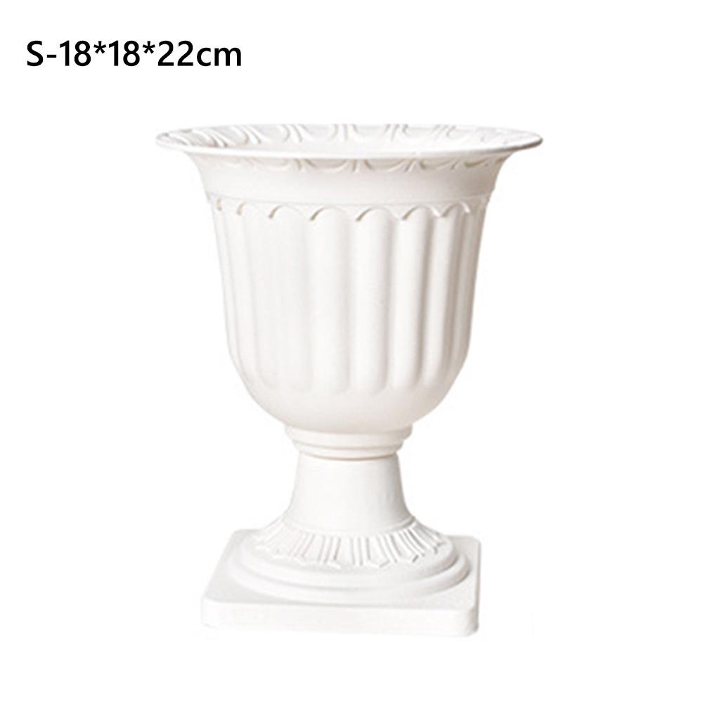 2pcs Wedding Pedestal Style Plastic Containers Flowerpot Roman Flower Vase  Flower Arrangement