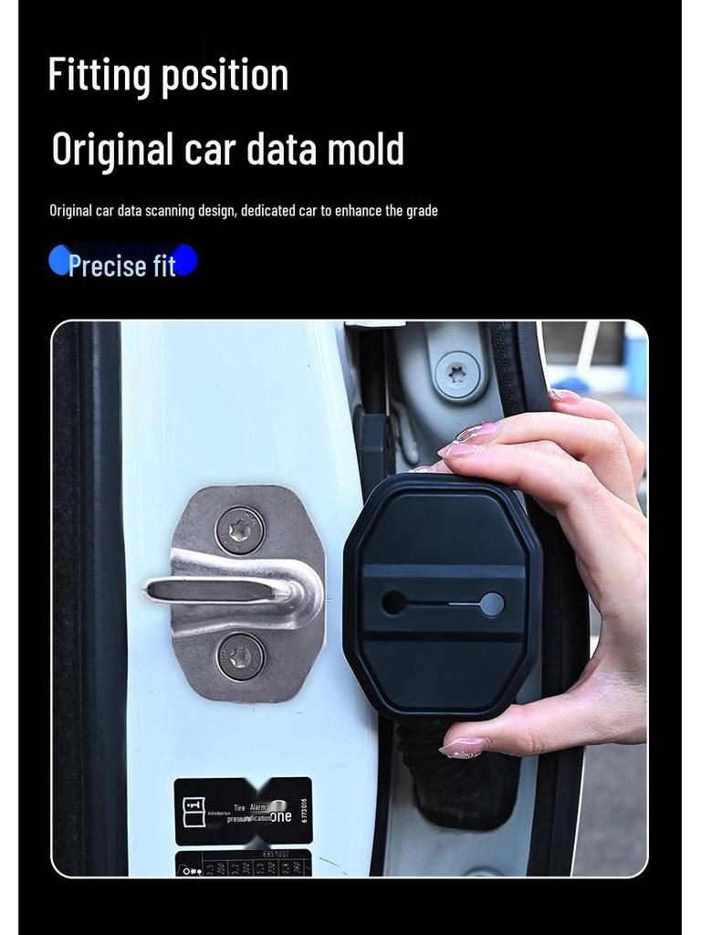 Car Door Lock Cover: Full Wrap Silicone Shock Absorption Pad