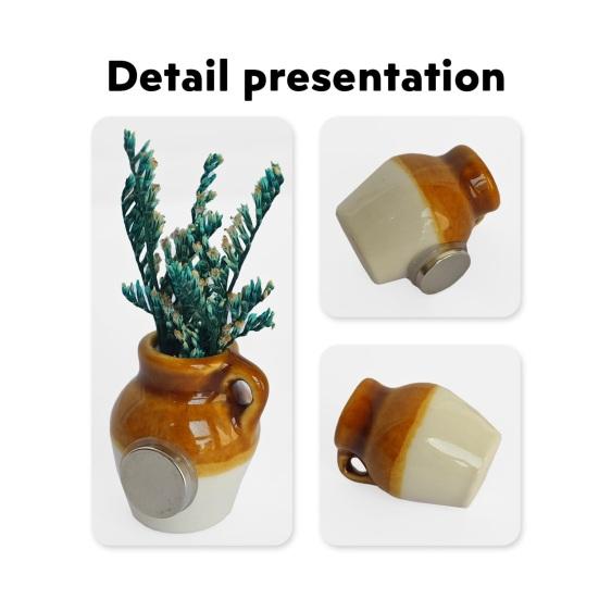 5/7/8Pcs Mini Ceramic Vase Refrigerator Magnet Home Office Kitchen Locker Fridge 3D Miniature Flower Vase Pot Magnetic Decoration Ornament