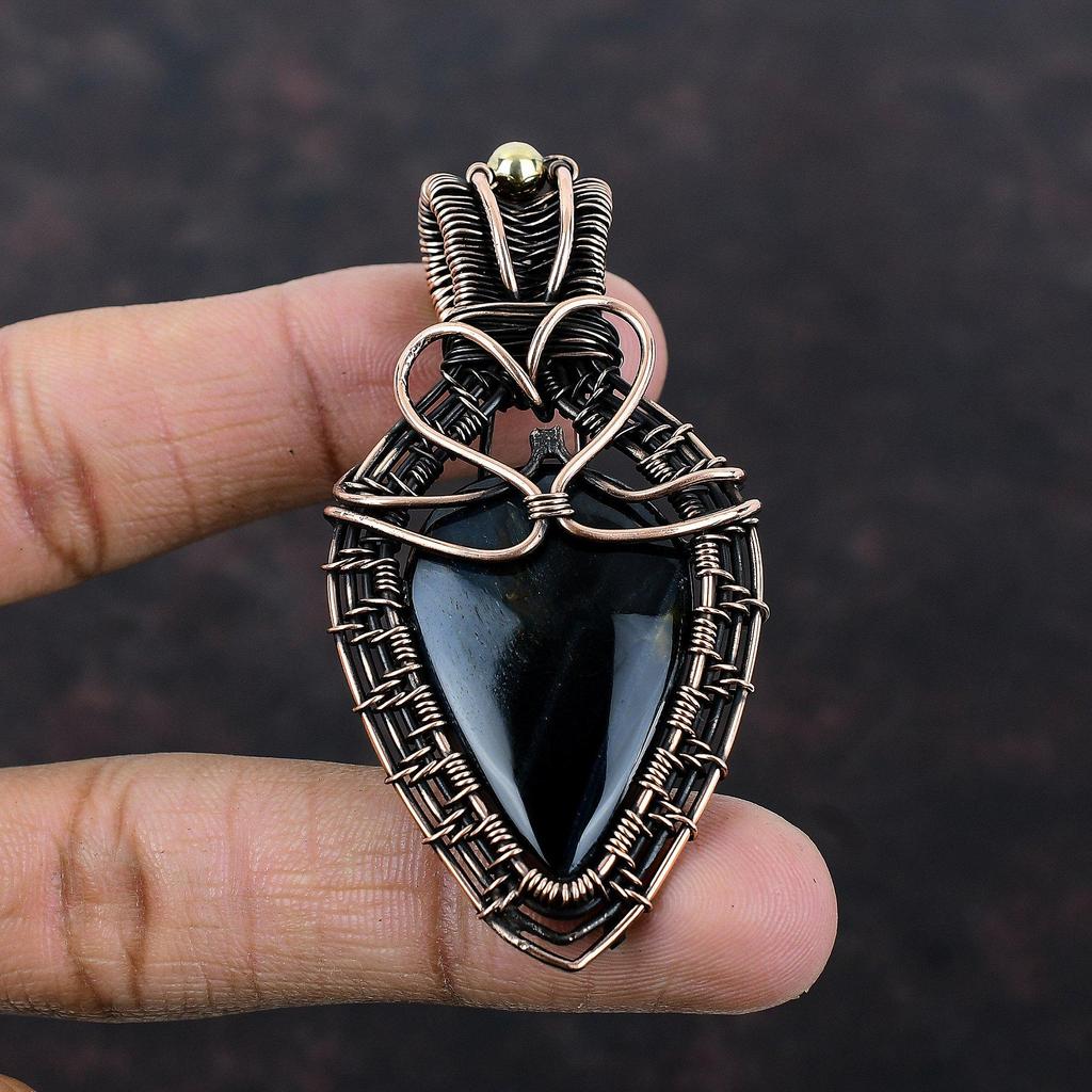 Pietersite Pendant Copper Wire Wrapped Gemstone Pendant Handmade Pendant Wonderful Copper Jewelry Gift For Her Wire Wrap Pietersite Jewelry