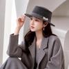 Wool Felt Women's Wool Hat Flat Top French Fedora Hat New Retro Lady Hat  Autumn Winter Daily Wear