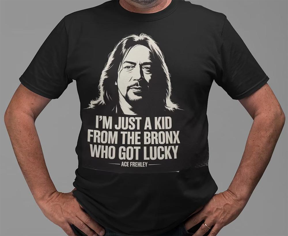 Ace Frehley Signed Legendary T Shirt Short Sleeve Men Lucky Tee Unisex Unisex T-Shirt L