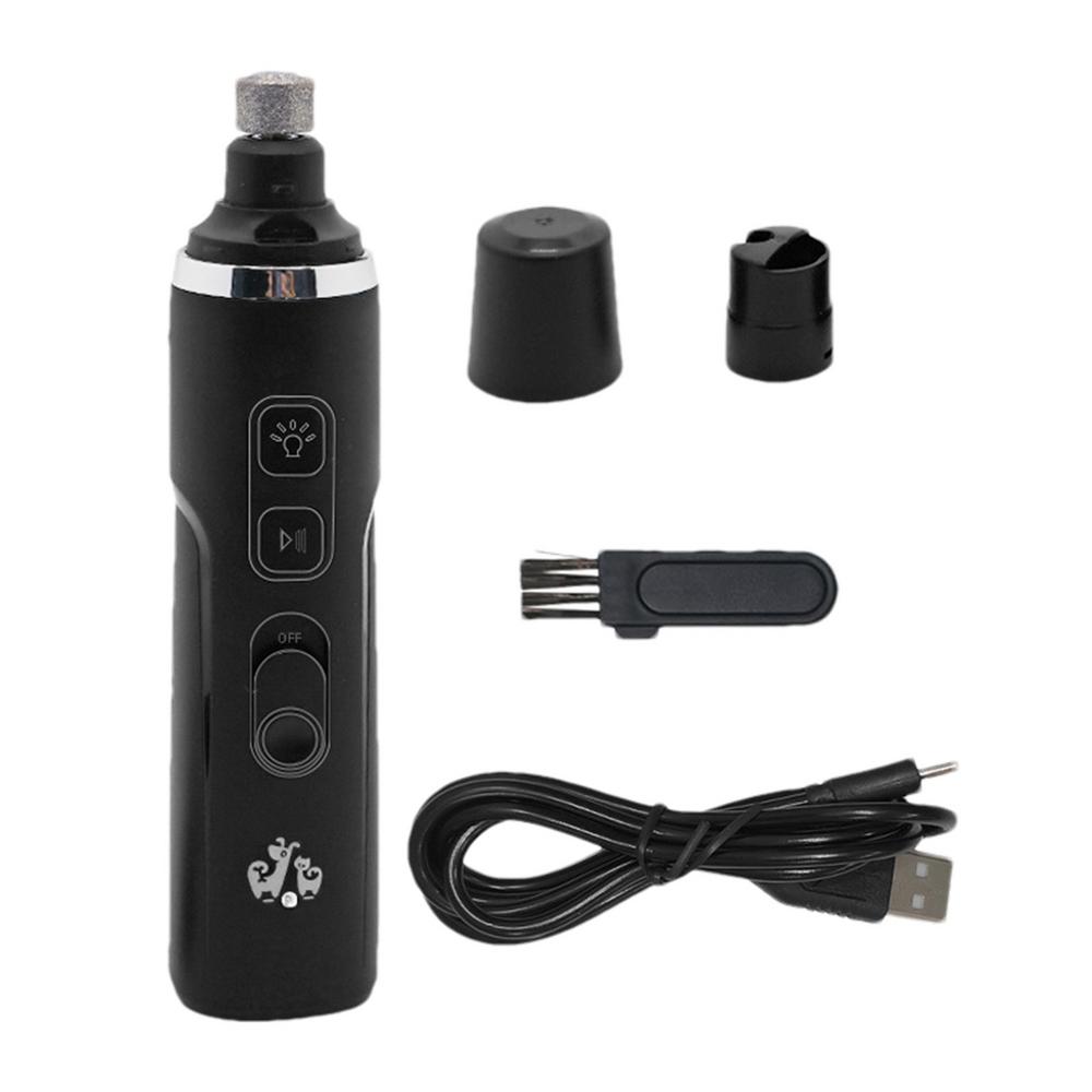 

Электрическая пилка для ногтей для собак 2 скорости Триммер для когтей кошек Пилка для когтей щенков Перезаряжаемая Тихая Пилка для когтей собак Кошачий коготь чёрный