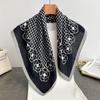Spring and Autumn New Korean Small Square Scarf Women's 71 Cotton and Linen Versatile Small Scarf Neck Shirt Decorative Silk Scarf