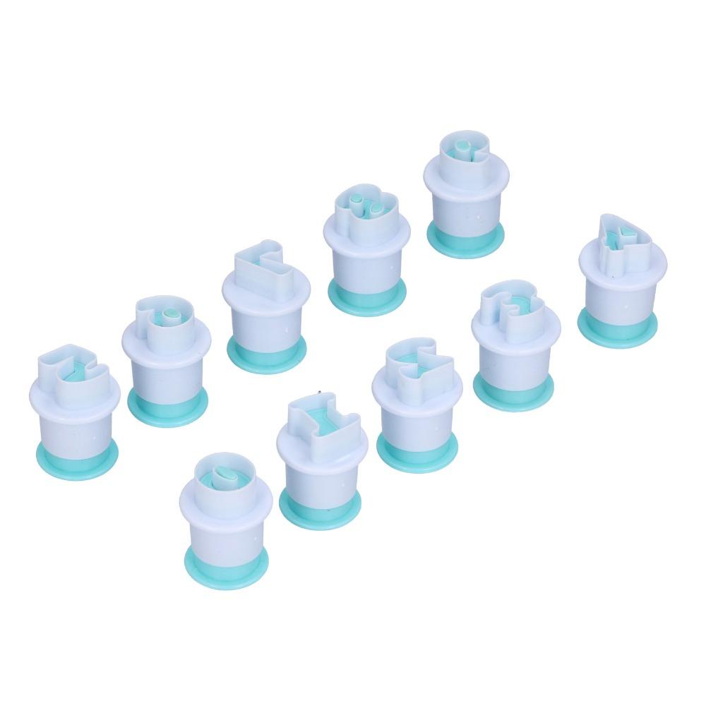 10PCS 0-9 Number Number Cake Mold Food Grade Plastic Fondant Cutter Cookie Stamp Birthday Party