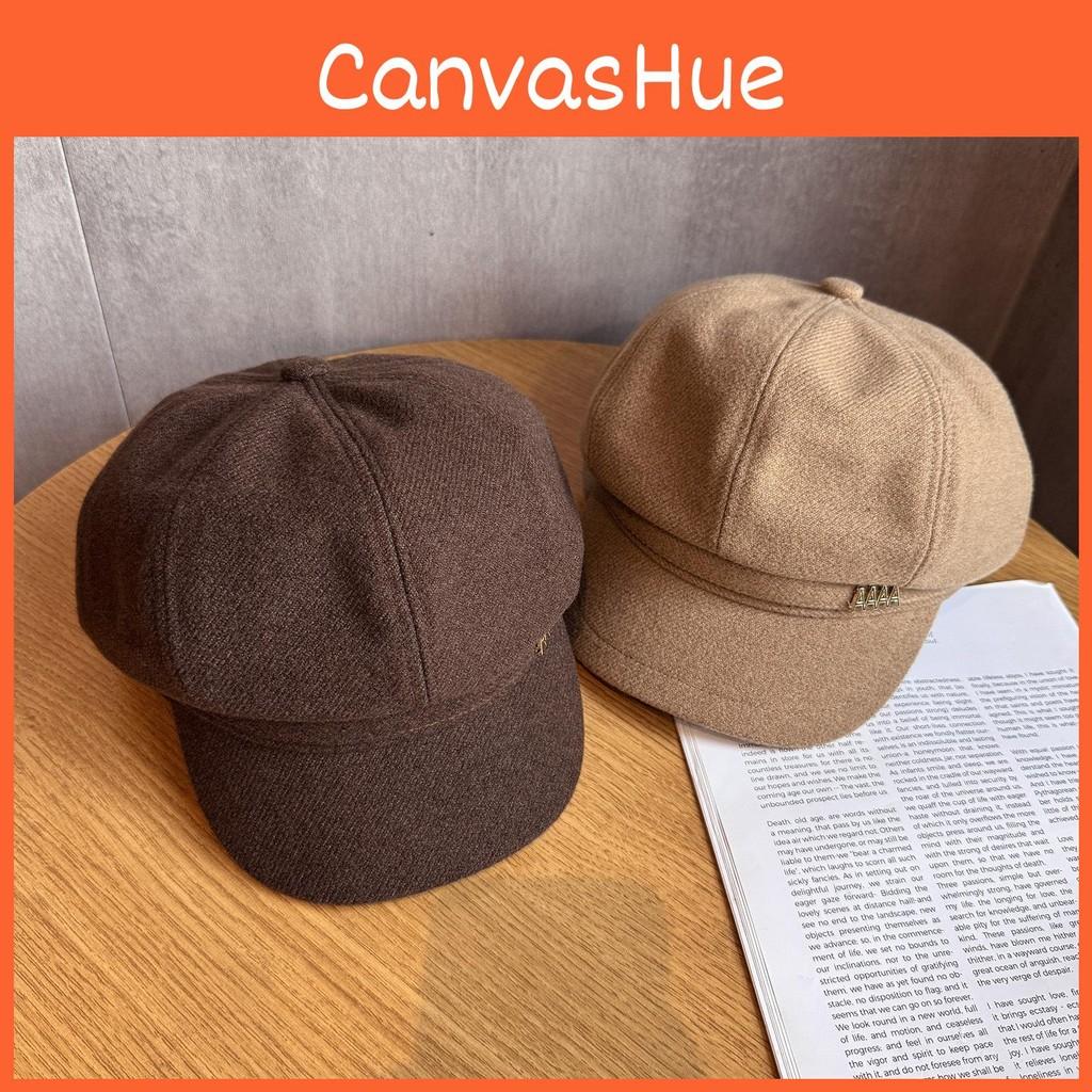 Solid Color Letter A Retro Beret Hat Ladies Polyester Fabric Accessory Fashion