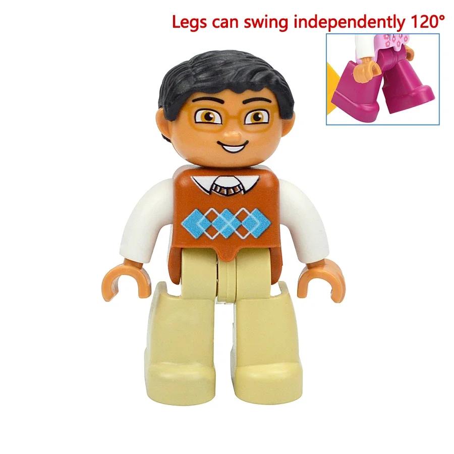 

Non-Toxic Big Size Dolls Building Block Family Figures Farmer Princess Pirate Worker Police Large Character Bricks Compatible Duploes Toys