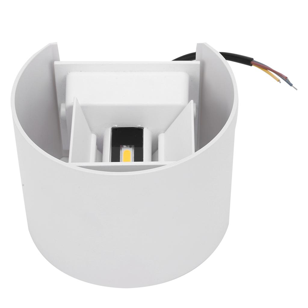 12W Outdoor LED Wall Lamp IP65 Waterproof Aluminum Up and Down Lighting Wall Light AC85‑265VWhite Shell Warm White Light