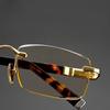 Intelligent Zoom Presbyopia Glasses for Men & Women - Frameless Brown Crystal HD Far Sighted Glasses with Anti-Blue Light & Anti-Fatigue Design