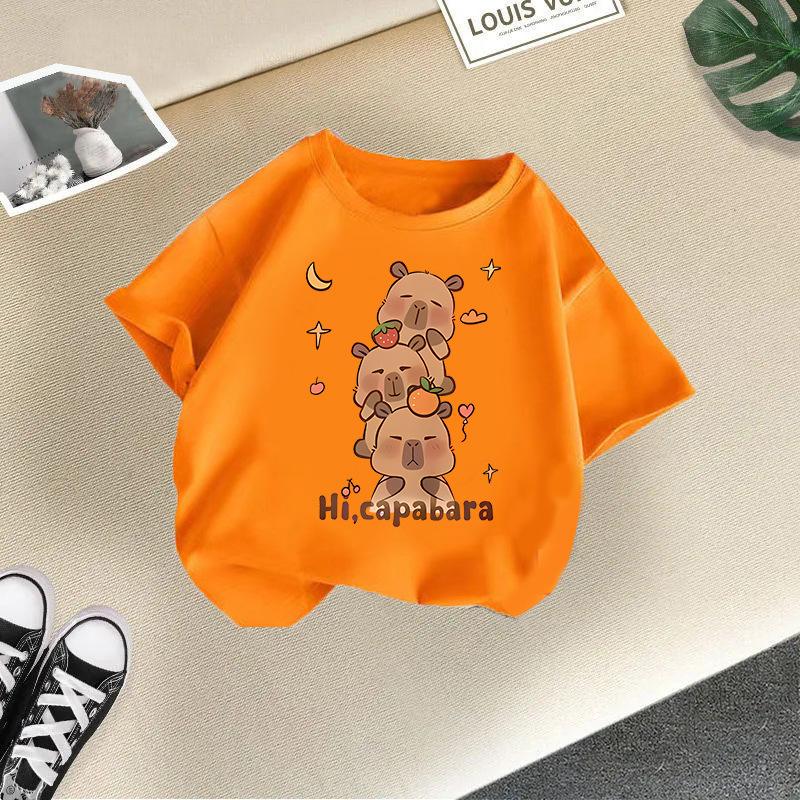 Children's Casual Short-sleeved T-shirt - Summer Boys' And Girls' Loose Capri Ballo T-shirt