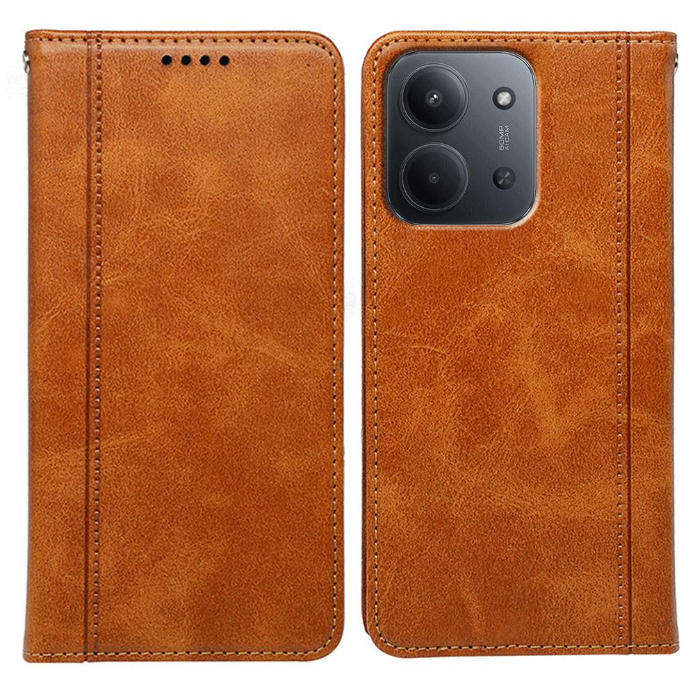 Für Xiaomi Redmi 15C 5G (EU) (173 mm)/15C 4G (EU) (173 mm) Hülle Verdeckter Magnetverschluss Kalbsleder Textur Leder Handyhülle